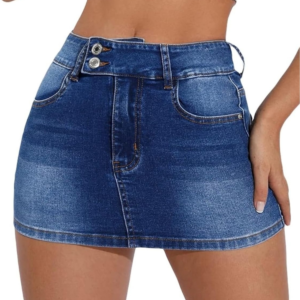 Women's Blue Denim Mini Skirt